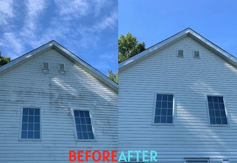 Elyria Power Washing professional performing house washing service in Elyria